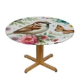 thumbnail image 3 of Wuche Spring Saying Flowers Butterfly Pink Outdoor Picnic Camping and Indoor Kitchen Dining Party Round Tablecloth White, 3 of 8