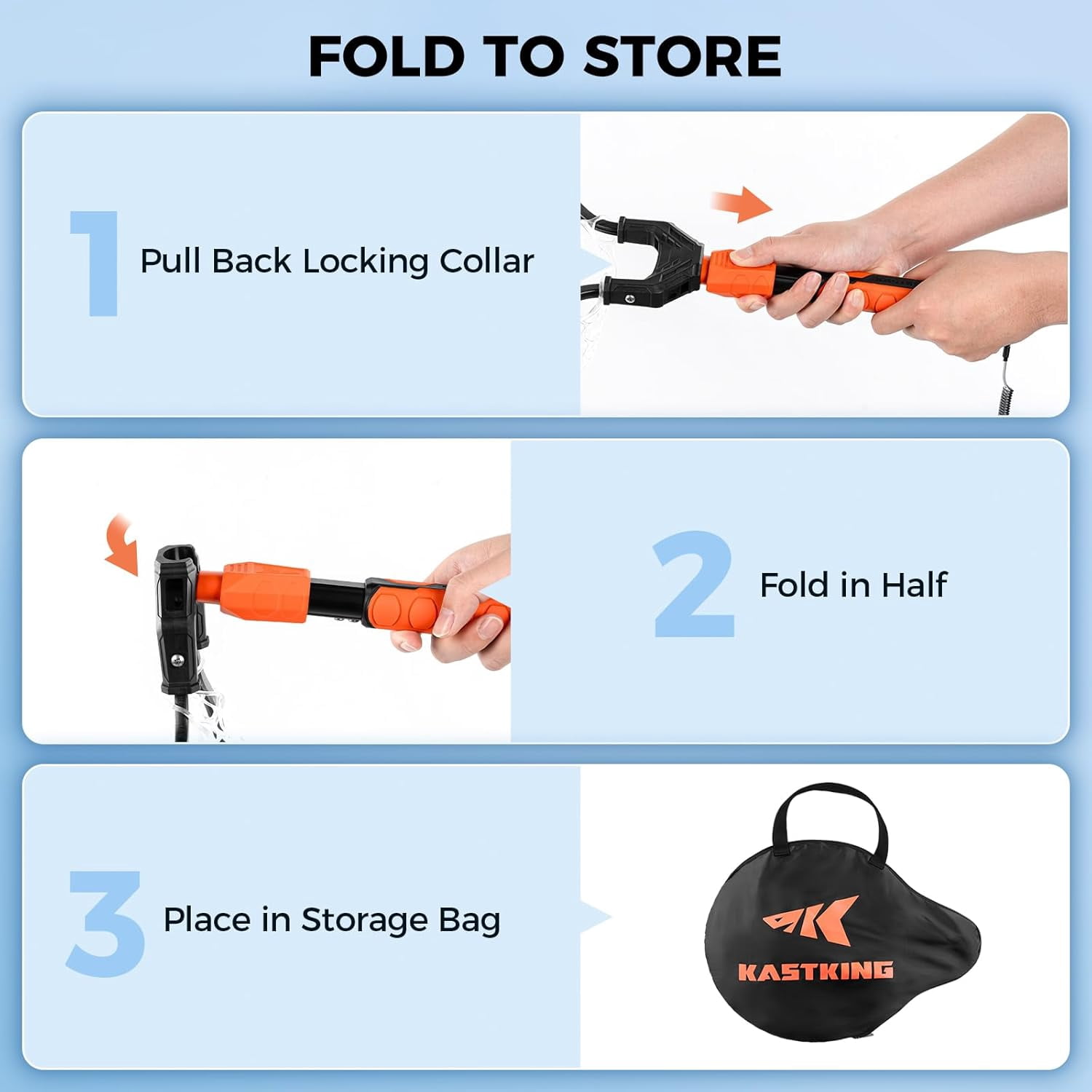 KastKing Fishing Net, Silicone Net - 26" Total Length (Fixed Handle)  Aluminum Handle, Non-Slip Hi-Vis Grip, Compact with Storage Bag and Lanyard, Kayak, Lake and River Fishing- Titanet