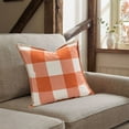 thumbnail image 5 of PONPRNGY 1Pc Fall Orange Decor Throw Pillow Covers Outdoor 15x15 Thanksgiving Decorative Buffalo Plaid Checkers Rustic Cushion Cases Autumn Farmhouse Home Decor for Couch Bedroom, 5 of 6