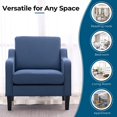 thumbnail image 6 of VINGLI Modern Accent Chairs Set of 2,Comfy Blue Armchair for Bedroom,Living Room Upholstered Sofa Chair Reading Chair for Small Spaces, 6 of 16
