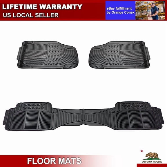 3x Rubber Car Floor Mats for Ford Fusion 2013-2020 All Weather Floor Liners