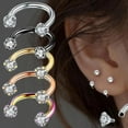 thumbnail image 2 of ATJIA Stainless Steel 8mm Horseshoe 16G Zircon Horseshoe Ring Piercing Nose Ear Belly Rings Women Cartilage Helix Earrings Daith Piercing Jewelry, 2 of 8