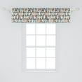 thumbnail image 2 of Ambesonne Cat Valance Pack of 2, Retro Hipster Bow Ties, 54"X12", Multicolor, 2 of 4