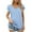 Light Blue, variant on Pincandy Classic Polka Dot Shirts Womens Elegant Short Double Ruffle Sleeve V Neck Blouses Tops Trendy Workout Tshirts