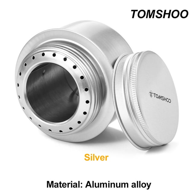 Réchaud à Alcool Portable Mini en Alliage d'Aluminium avec Couvercle pour Camping, Randonnée, Randonnée, Cuisine, Réchaud de Tourisme, Brûleur Argent