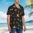 thumbnail image 5 of Colored Air Planes Hawaiian Shirts For Men, Summer Short-Sleeve Relaxed-Fit Button-Down Shirts Large, 5 of 9
