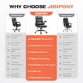 thumbnail image 3 of JONPONY Leather Office Chair, Big and Tall Office Chair 400LBS Wide Seat Ergonomic Computer Desk Chair High Back Executive Leather Chair Adjustable Task Chair Lumbar Back with 1-Year Warranty, Black, 3 of 13