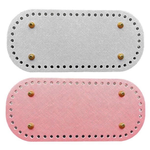 2x Bolsas Hechas a Bricolaje Preperforadas Piezas de Fabricación de Bolsos de Inserción de Alfombrilla Inferior , Gris + rosa BLESIY bolsos fondos para crochet