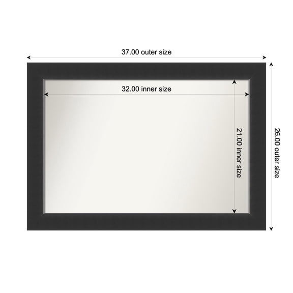 Amanti Art Custom Wall and Bathroom Mirror (26 x 37 in.), Corvino Black Frame
