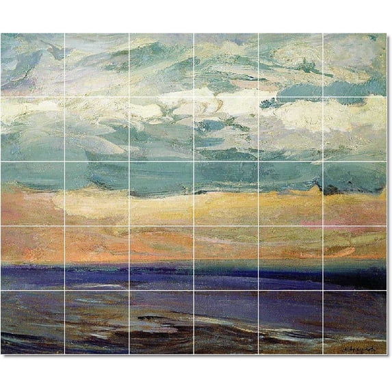 Ceramic Tile Mural-Abram Arkhipov Village Painting 3. 48" w x 24" h using (18) 8 x 8 ceramic tiles