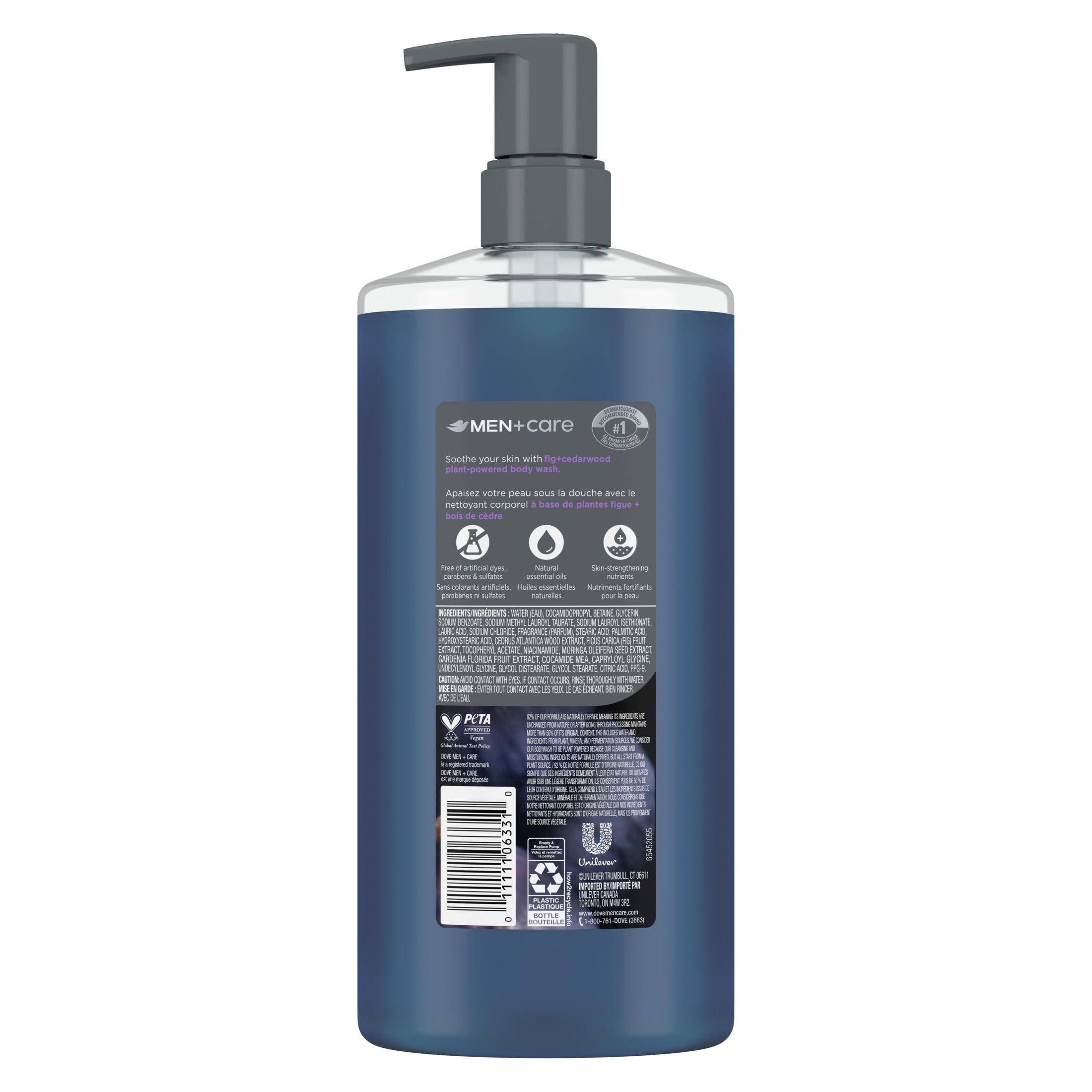 Dove Men+Care Moisturizing Body Wash for Men Fig + Cedarwood Plant-Based Cleanser, 26 fl oz