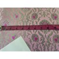 thumbnail image 2 of Silk Brocade fabric PINK with metallic SILVER, floral jacquard 44" wide BRO895A[3], 2 of 5
