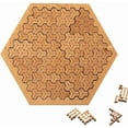 thumbnail image 1 of Fractal Tray Puzzle with Hilbert Curve Design, Reverse Thinking Wooden Jigsaw Puzzle for Adults, Challenging No Image Brain Teaser Game, 1 of 8