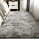thumbnail image 2 of Alfombra de salón Laklulu, alfombra grande para dormitorio, alfombra peluda y esponjosa, lavable, alfombra suave para decoración del hogar (gris blanco, 160 x 200 cm), 2 of 5