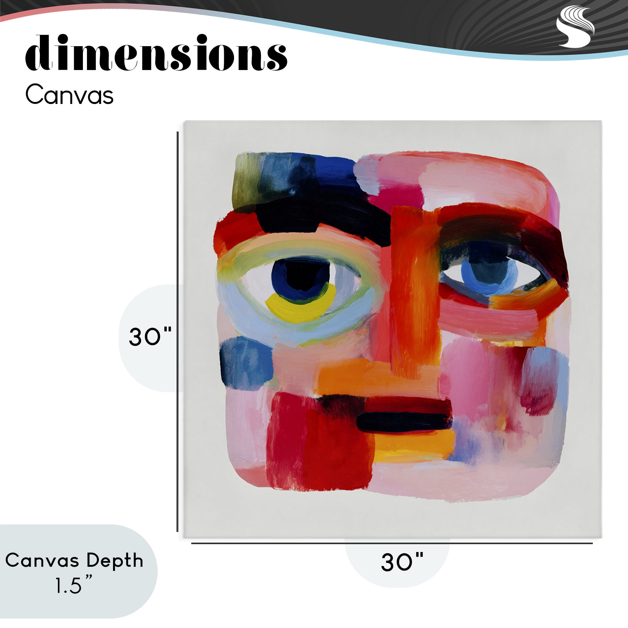 Stupell Industries Cubist Gaze in Vivids Canvas Wall Art, design by Chromatic Storm Studio