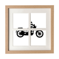 thumbnail image 1 of Black Mechanical Motorcycle Illustration Frame Wall Tabletop Display 4 Openings Picture, 1 of 3