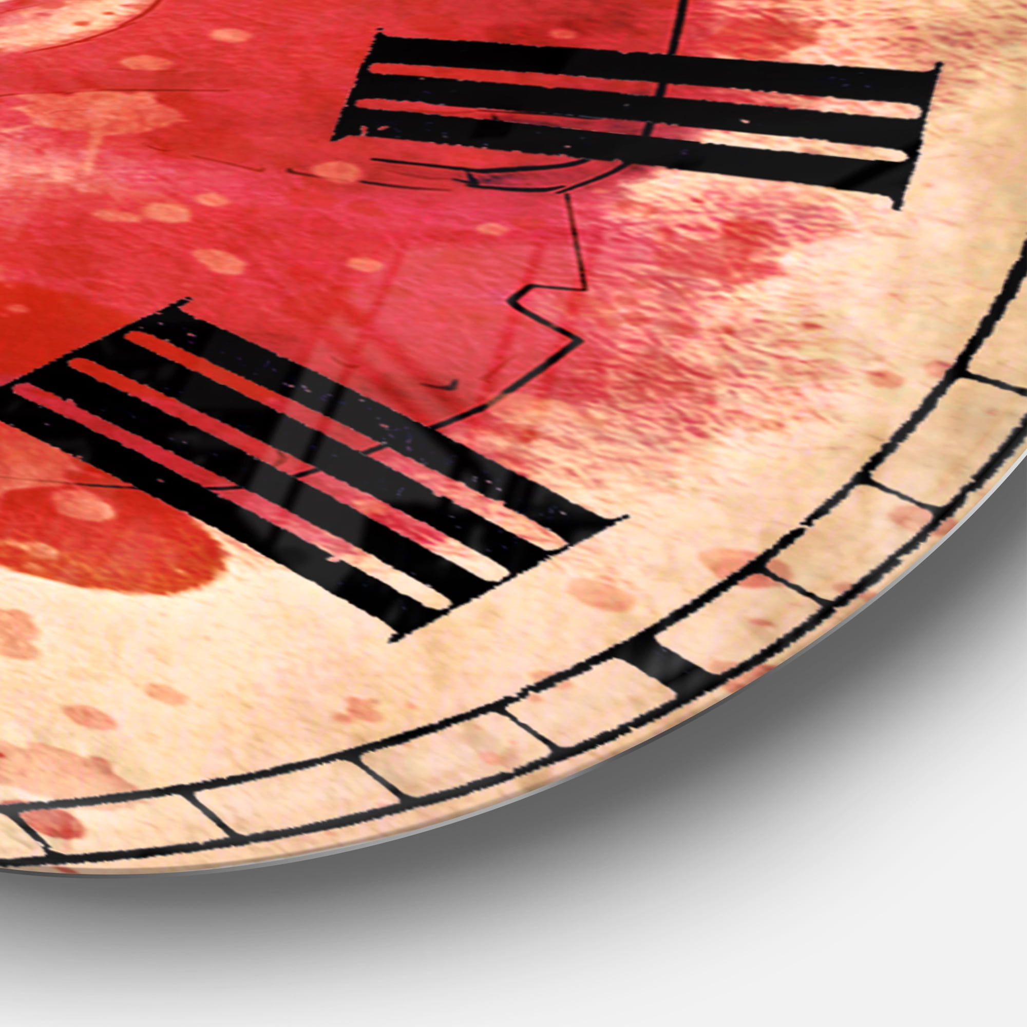 Designart 'Beautiful Bright Red Rose' Traditional wall clock