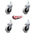 thumbnail image 2 of 3 Inch Polyurethane Wheel 5/16 Inch Threaded Stem Caster Set of 4 Service Caster, 2 of 2