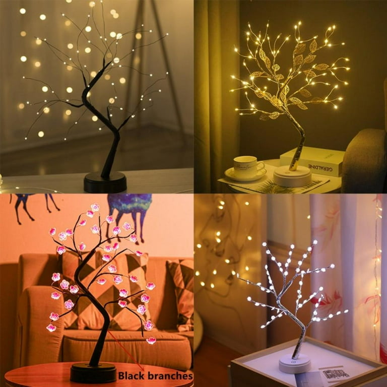 Led Artificial Rose Night Light Valentine Day Tabletop Bonsai Tree Lights  For Home Wedding Bedroom Tabletop