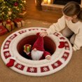 thumbnail image 6 of Round Christmas Optical Illusion Doormat, Non Slip Winter Floor Rug with Faceless Santa Figure Snowflakes Stocking Print, Holiday Entryway Carpet, 23.62x23.62 inch, 6 of 6