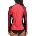 thumbnail image 6 of Women's Striped Rash Guard Long Sleeve Swim Shirt UPF 50+ Swimsuit Tops, 6 of 8