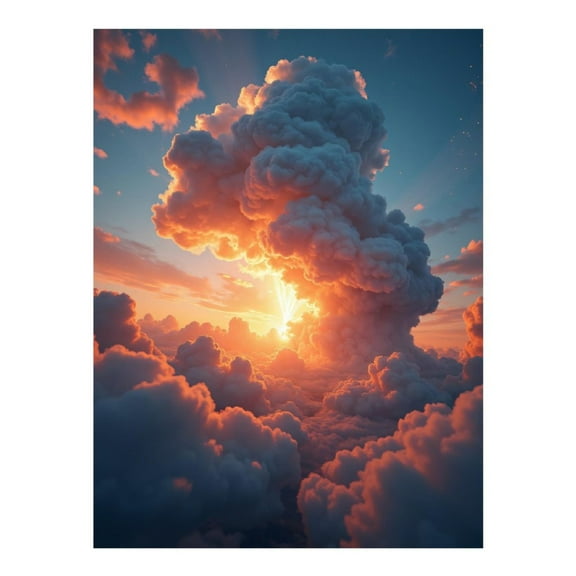 Diamond Art Kits for Adults, Sunset Clouds Radiant Sky Burst 5D Diamond Painting Kits for Adults Beginners, DIY Full Drill Diamond Painting, Gem Art and Crafts 12x16