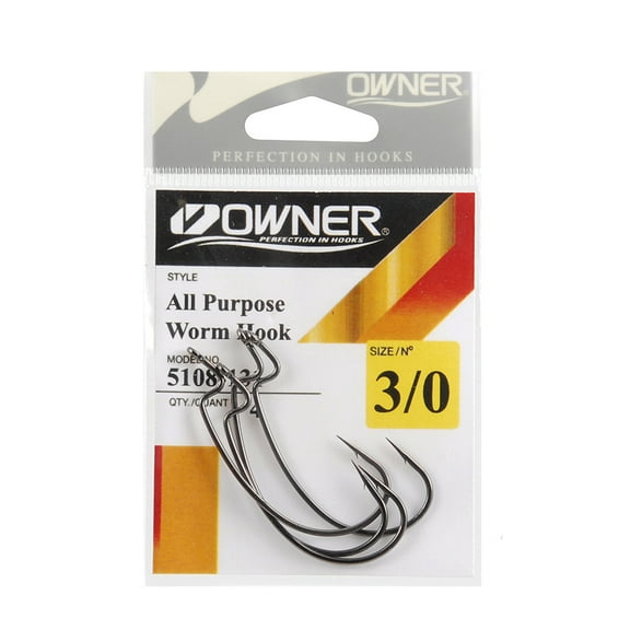Owner 5108-121 All Purpose Soft Bait Hook 5 per Pack Size 2/0 Fishing Hook