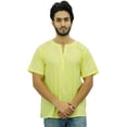 thumbnail image 1 of Atasi Kurta Courte Décontractée pour Hommes Tunique Indienne Col en V Haut en Coton-Petit, 1 of 7