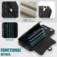 thumbnail image 4 of for iPhone 15 Pro Max Case, Wallet Phone Case Cute Leather Case with Card Holder Crossbody Cover for Women Girls Strap Wristlet RFID Blocking Shockproof Protective Cover, Black, 4 of 14