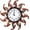 Brown-sun, variant on Sun Outdoor Clock Silent Non-Ticking, Outdoor Wall Clock with Thermometer & Humidity Combo Outside Clocks for Patio, Garden, Home Decor