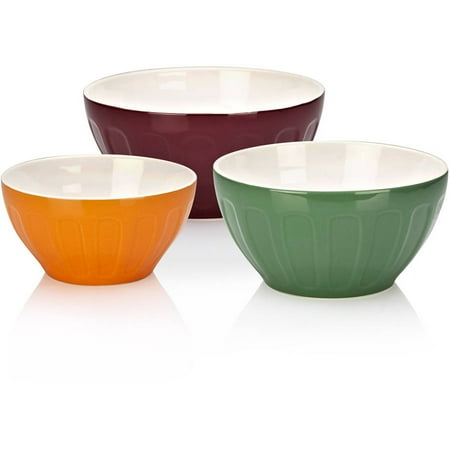 Good Cook OvenFresh Stoneware 3-Piece Mixing Bowl Set, Multicolor - Walmart.com