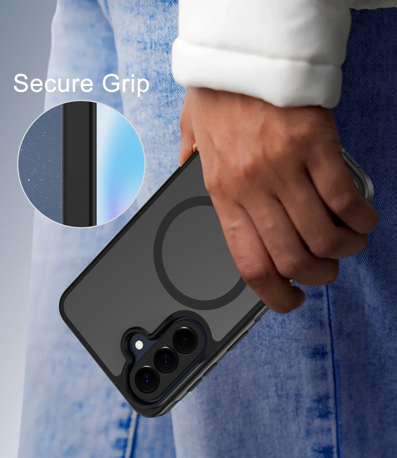 for Samsung Galaxy A57 5G Case Compatible with MagSafe, Translucent Matte Shockproof Phone Case Cover - Black