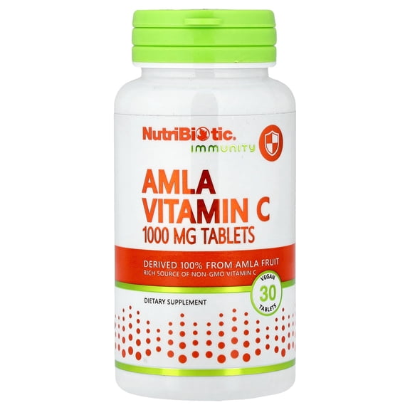NutriBiotic Immunity, Amla Vitamin C, 1,000 mg, 30 Vegan Tablets