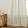 thumbnail image 4 of StangH Flax Linen Sheer Curtains 90 inches Long, Back Tab Privacy Semi Sheer Curtains Soft Lightweight Farmhouse Boho Drapes for Living Room Bedroom Patio, Natural, W55 x L90, 2 Panels, 4 of 8