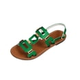 thumbnail image 2 of Sandalias Para Mujer, Walking Shoes Women, Women's Wedge Sandals Slip - On Summer Sandals With Metallic Accents Comfortable Dressy Platform Wedges Casual Daily Walking, Green 6.5, 2 of 7