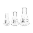 thumbnail image 2 of Premium Erlenmeyer Flask Set - 50ml, 100ml & 250ml - Narrow Neck, White Graduations - Superior Durability & Chemical Resistance - Borosilicate 3.3 Glass - Eisco Labs, 2 of 6