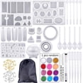 thumbnail image 1 of Juego de moldes y herramientas de joyería de resina de fundición de silicona de 83 piezas con una bolsa de almacenamiento negra para hacer manualidades de resina de joyería DIY Ormromra LRWJ028, 1 of 6