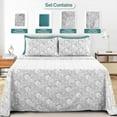 thumbnail image 3 of Lux Decor Collection California King Bed Sheets Set - Ultra Soft Cooling Bed Sheets - Deep Pocket up to 16" - Wrinkle, Fade, Stain Resistant - 6 Piece, White Grey, 3 of 9