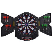 Costway Professional Electronic Dartboard Cabinet Set w 12 Darts Game Room LED Display by Costway