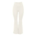 thumbnail image 6 of FINALGANG Women New Trousers Solid Color High Waisted Wide Leg Yoga Legging Stretchy Athletic Bell-Bottoms Suitable For Various Occasions, 6 of 8