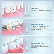 BESTOPE Water Flosser Cordless Dental Irrigator Rechargeable Teeth Cleaner Portable Oral Irrigator with IPX7 Waterproof, 3 Modes, Semi-Hidden Water Tank, 4 Interchangeable Jet Tips for Home and Trave