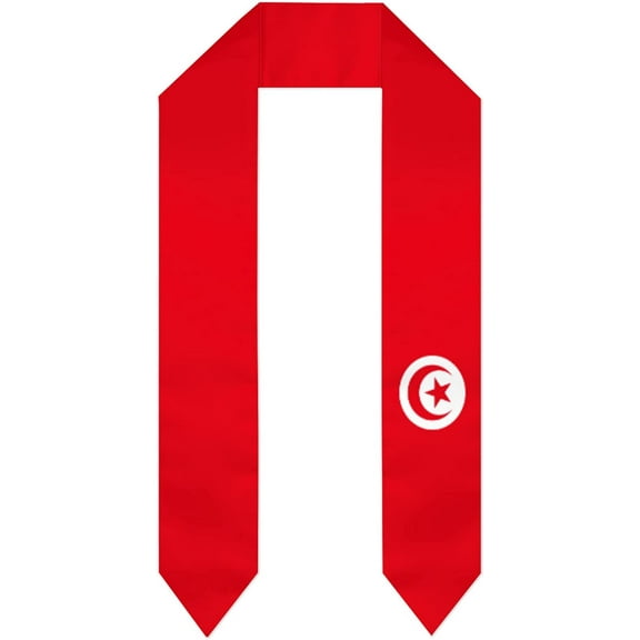 DABOYOZHZH Tunisia Flag Graduation Shawl Sash Stole Wraps Scraf For International Study Pride Women Men