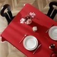 thumbnail image 4 of Fennco Styles White Lace Trimmed Red Holiday Cotton Woven Tablecloth 58" W x 96" L - Solid Color Table Cover for Christmas, Wedding Décor, Banquets and Family Gatherings, 4 of 9
