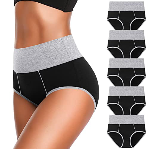 OLIKEME Underwear for Women Cotton Breathable Full Coverage High Waisted Stretch Panties 