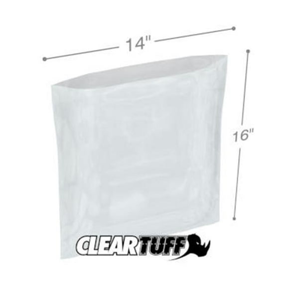 International Plastics PB11416 14 x 16 in. Clear Poly Bags, 0.00125 Gauge - Case of 1000