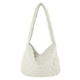 thumbnail image 1 of Bolso de mano de trabajo para mujer elegante bolso de hombro acolchado de pana bolso de moda con bolsillo, 1 of 9