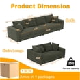 thumbnail image 5 of 102.4" Sectional Couch Modular Cloud Sofa Plush Corduroy Convertible Lounge Couches Oversized 4 Seat Comfy Sofa Deep Seat with 6 Pillows Solid Wood Frame for Living Room Reception Room Office, Green, 5 of 11