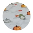 thumbnail image 4 of HAOXIT Fall Tablecloth Round  Blue Thanksgiving Orange Watercolor Pumpkins Leaves Decorative Table Cloth Autumn Harvest Rustic Farmhouse Washable Polyester Tablecloth for Party Dinner Decor 42-46, 4 of 8