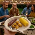 thumbnail image 5 of 9 Inch Compostable Paper Plates - Heavy Duty Disposable Sugarcane Bagasse Plates - Unbleached, Microwave Safe, Hot & Cold Disposable Party Plates - Ecombrella 9 inch Round Plates 50 pcs 1 Set, 5 of 5