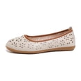 thumbnail image 6 of SuTry Women's Round Toe Flats Lightweight Breathable Cutout PU Leather Slip On Comfortable Casual Office School Travel Walking Shoes(37), 6 of 6